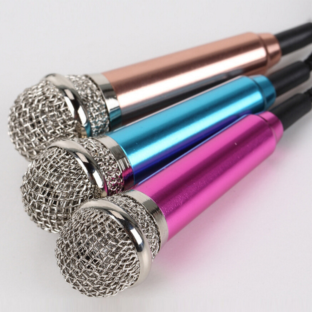 Colorful 3.5mm Metal KTV TV Karaoke Mini Mobile Phones Microphone