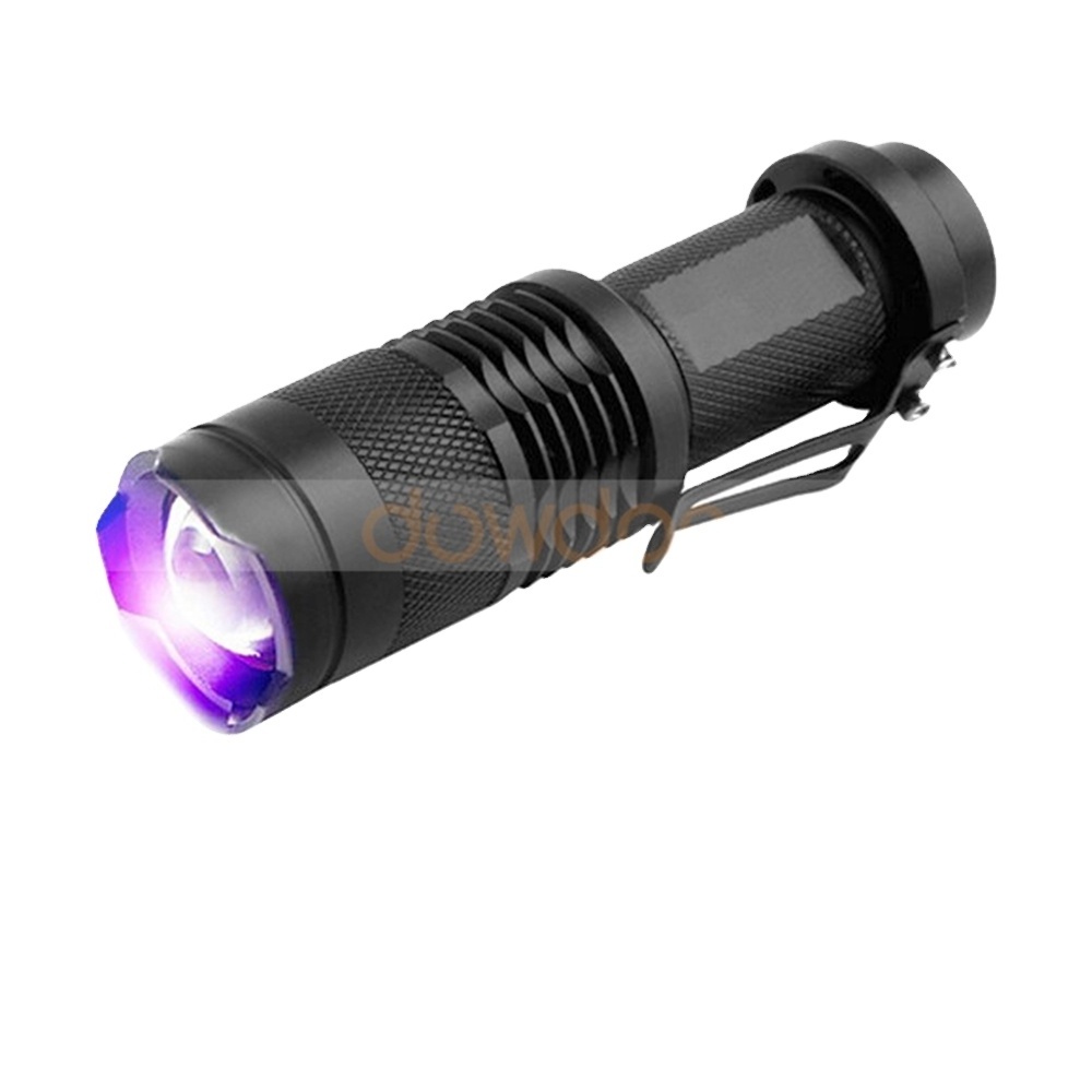 Mini XPE Torch Powered by AA or 14500 Battery Zoomable 365nm 395nm Led UV Flashlight