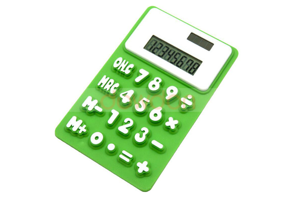 Portable 8 Digits Refrigerator Magnetic Silicone Foldable Calculator