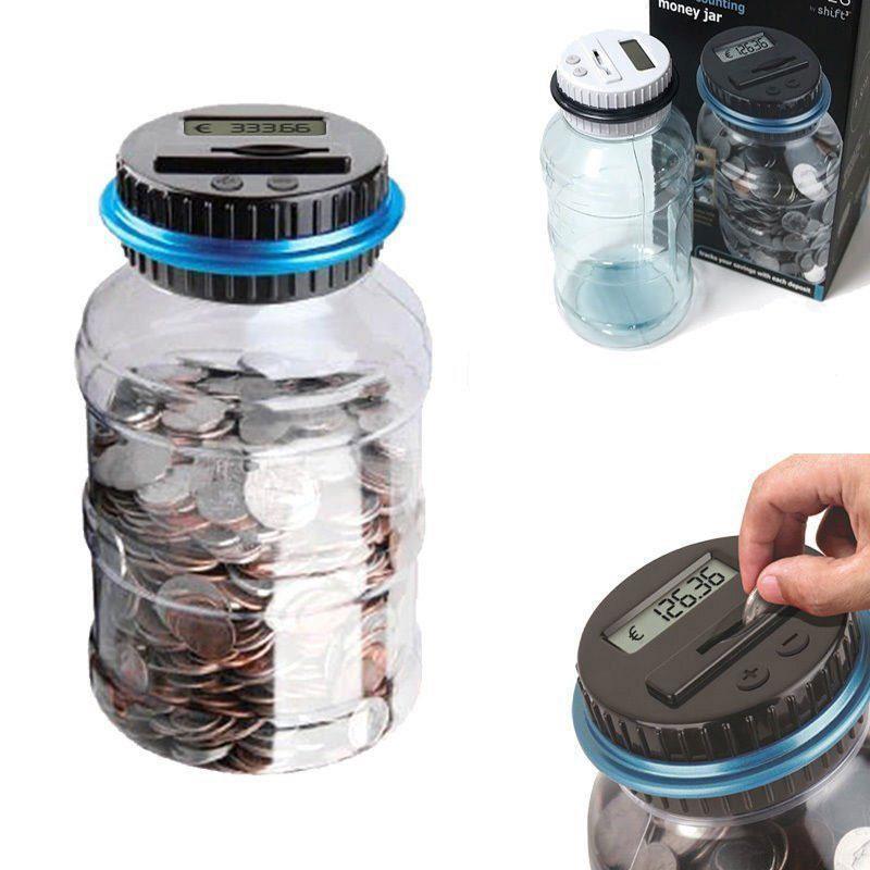 Plastic Digital Saving Box EURO LCD Economic Counting Jar Toy Convenient Deposit Coin Counter Money Gift Bank Electronic