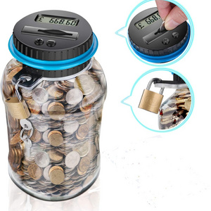 Digital Coin Counting Bank with LCD Counter 1.8L Capacity Coin Bank Money Jar for Adults