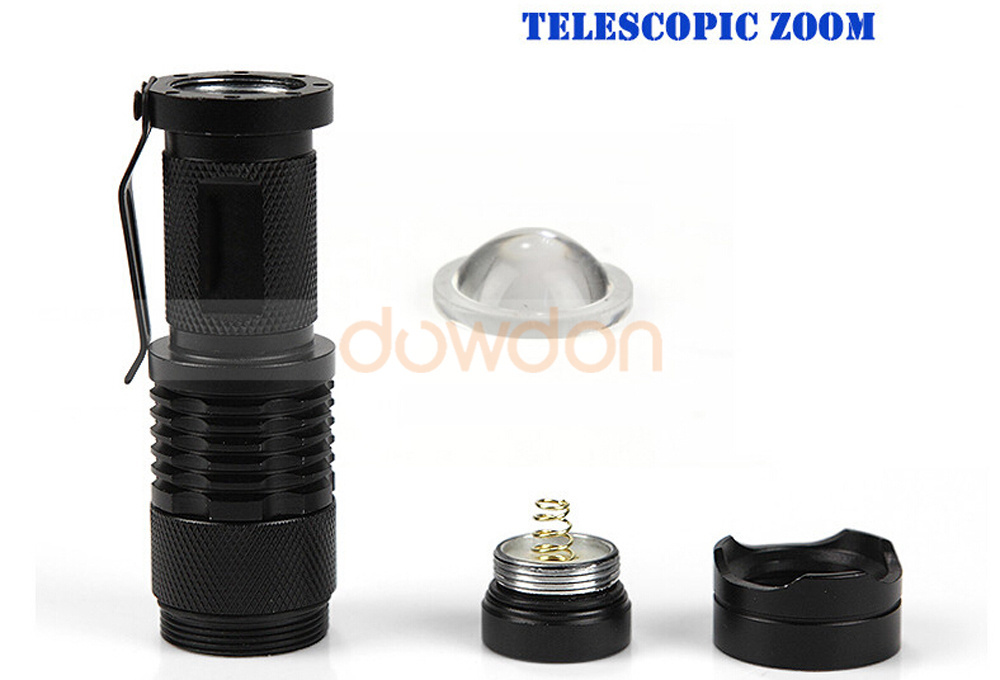 Mini XPE Torch Powered by AA or 14500 Battery Zoomable 365nm 395nm Led UV Flashlight