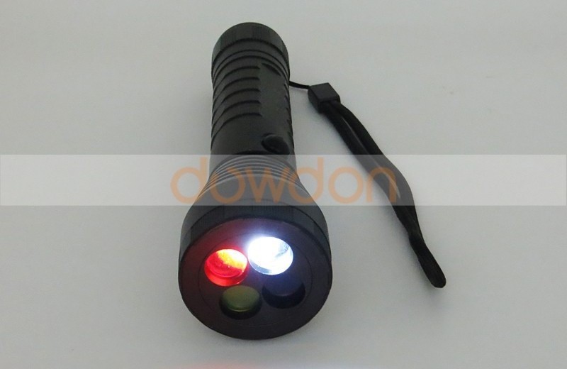 Multi 4 Color Signal Lamp LED Flashlight Waterproof LED Torch