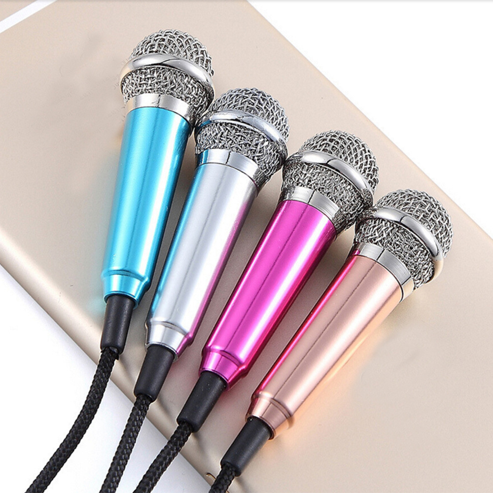 Colorful 3.5mm Metal KTV TV Karaoke Mini Mobile Phones Microphone