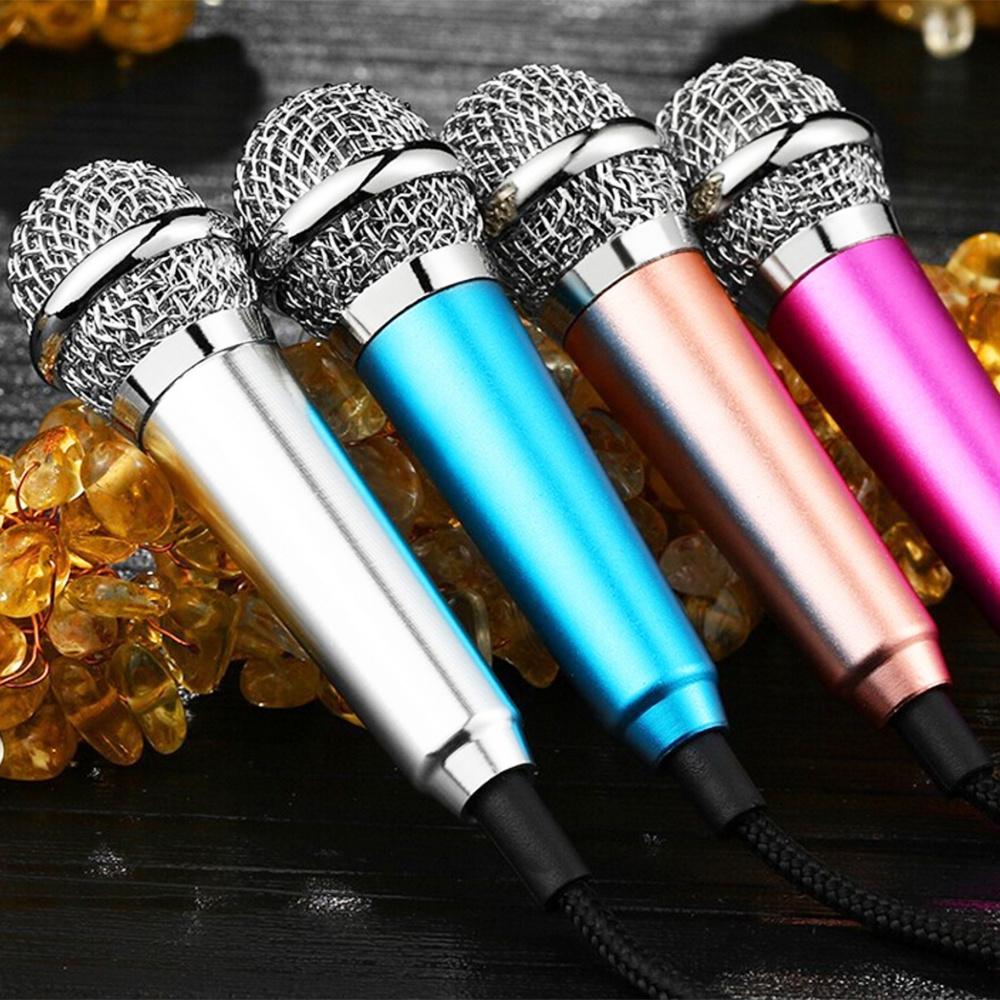 Colorful 3.5mm Metal KTV TV Karaoke Mini Mobile Phones Microphone