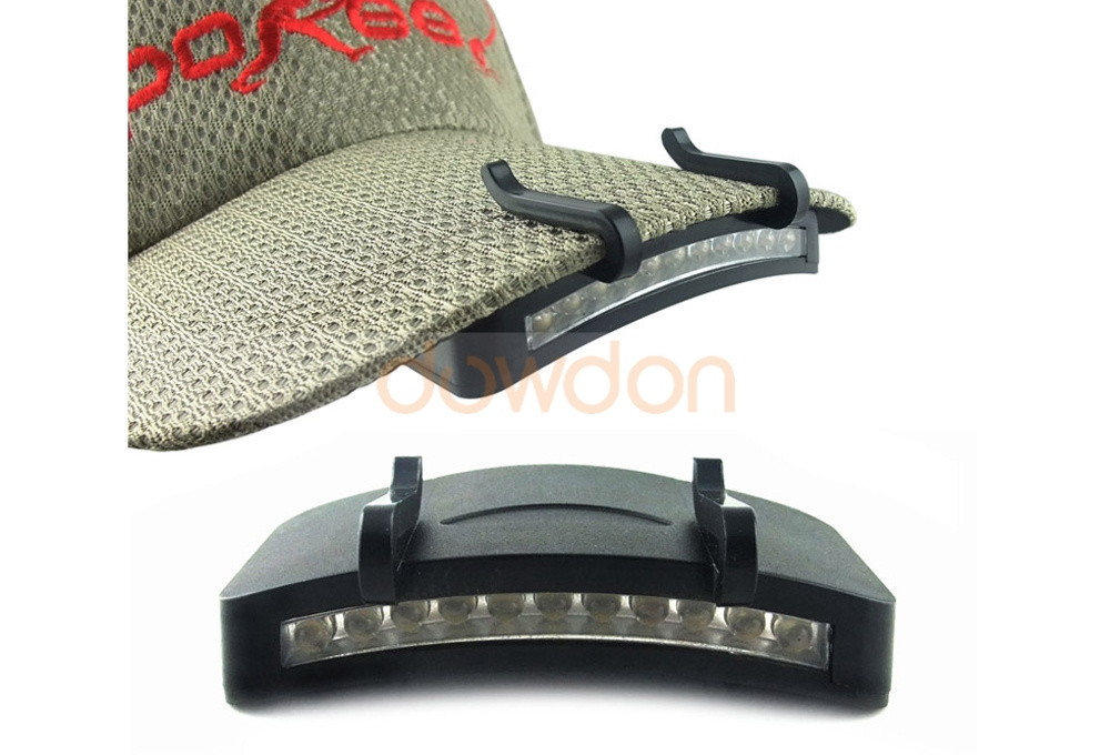 Portable Hat Clip Light with AAA Battery Power 11 LED 3W Bright Cap Clip Lamp