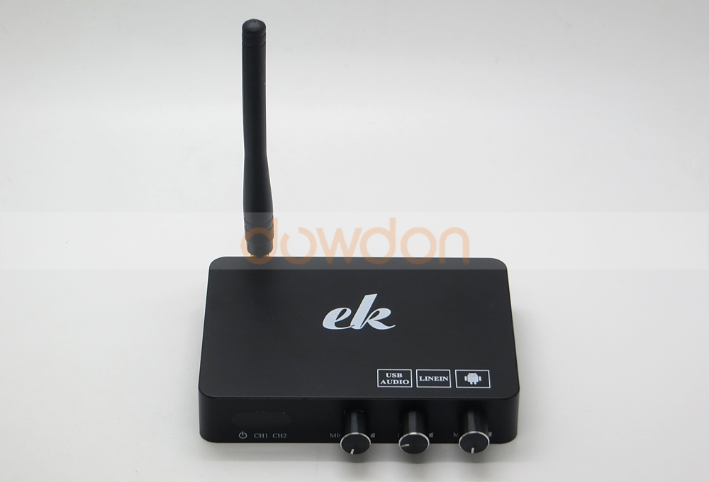 K2 Android TV Box PC Home KTV Mini Karaoke Echo Mixer System Digital Sound Audio Mixer Singing Machine + 2 Wireless Microphone