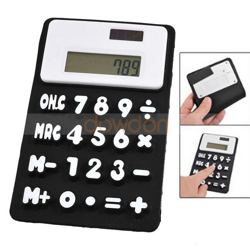 Portable 8 Digits Refrigerator Magnetic Silicone Foldable Calculator