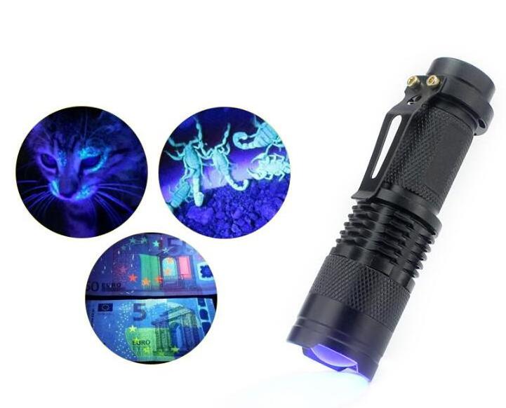 LED  UV Flashlight Torch Light Ultra Violet Light Blacklight UV 395NM Lamp AA Battery For Marker Checker Detection