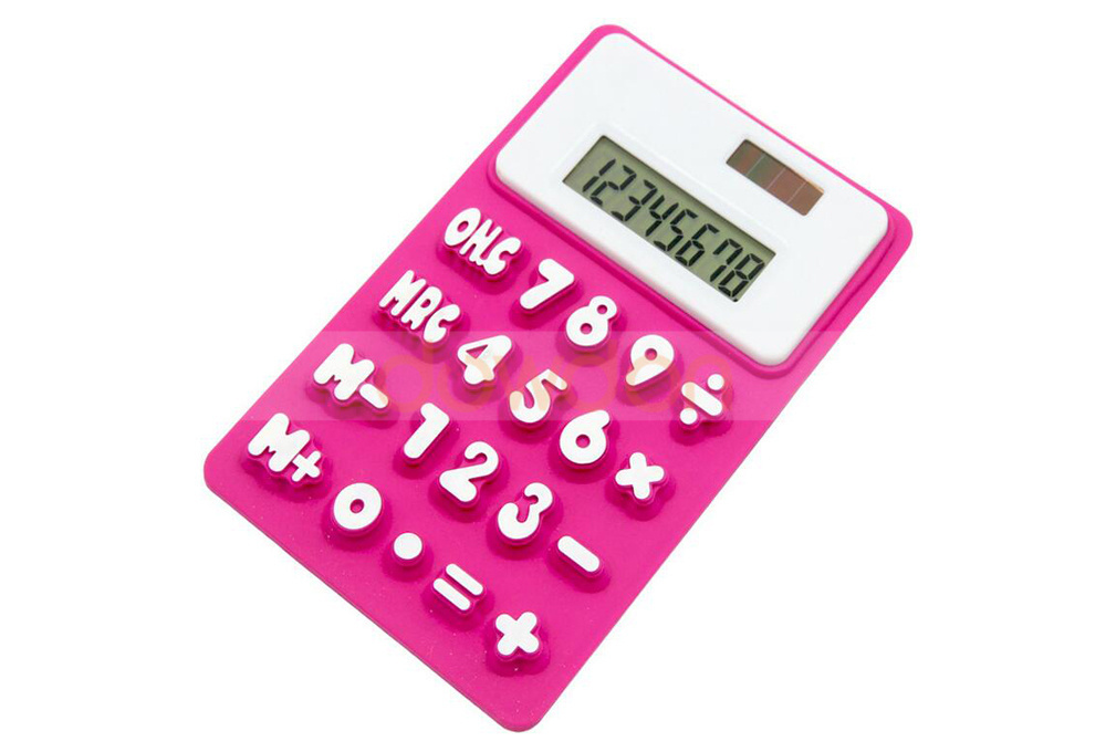 Portable 8 Digits Refrigerator Magnetic Silicone Foldable Calculator