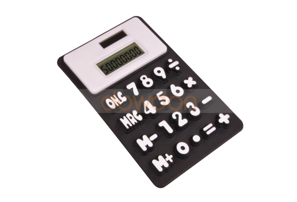 Foldable Silicone PVC Stick-on Magnetic Mini Solar Powered 8 Digits Calculator