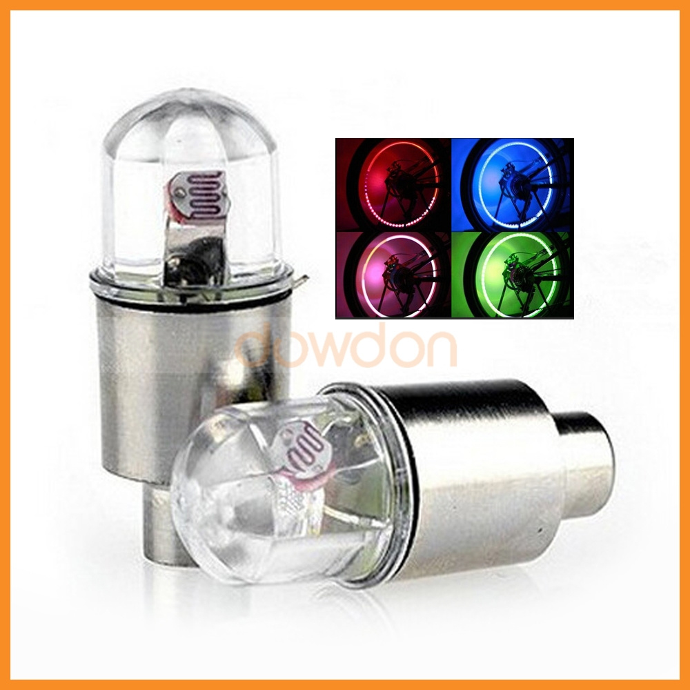 Motorcycle Tyre Wheel Light 4 Color LED Bike Cycling Car Metal Tyre Valve Light