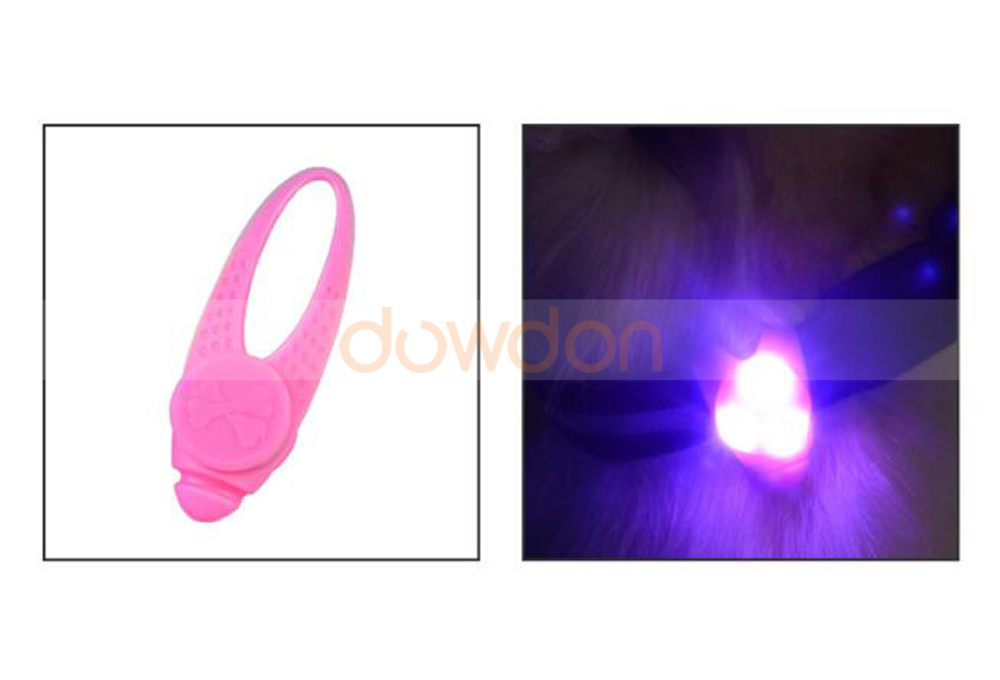 Dog Collar Light Safety Flashing Silicone Clip on Pet Collar Pendant for Dogs and Cats Designed for Night Walking