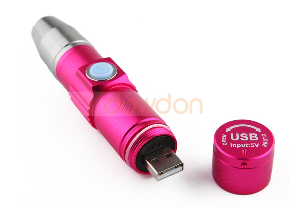 Mini Jasde Detector Flashlight UV Torch Rechargeable Pen Dual LED Flashlight