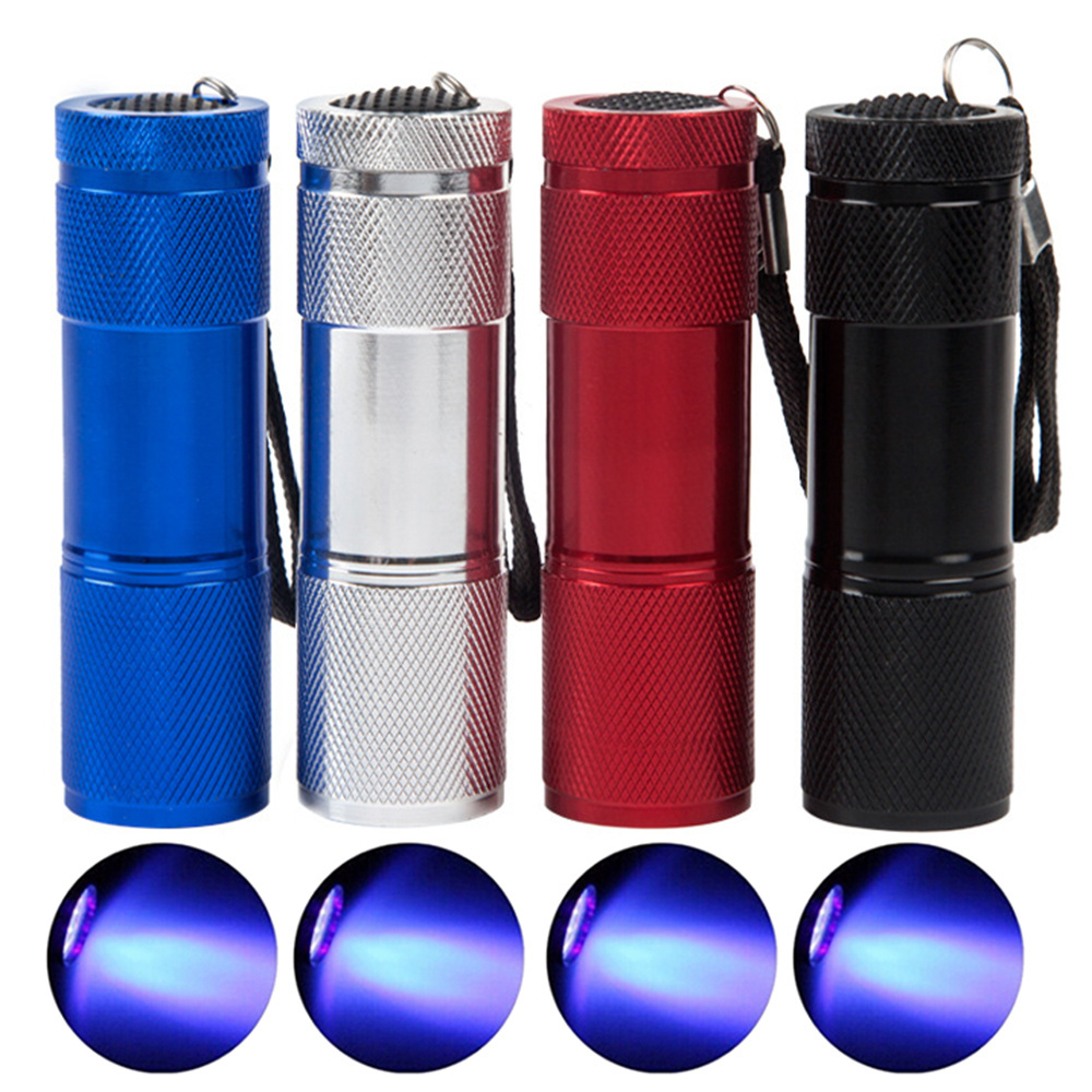 Mini 9 LED UV Flashlight 395nm UV Torch Ultra Violet Blacklight Torch