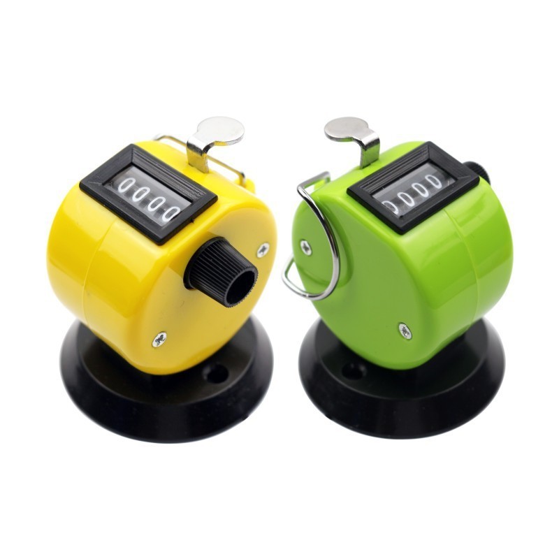 4 Digit Mechanical Palm Counter Handheld Number Click Counter Tally Clicker Counter  with Base for Sports Games Golf