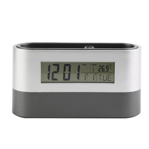 Promotion Gift LCD Digital Alarm Clock Desk Pencil Pen Holder Organizer Thermometer Calendar