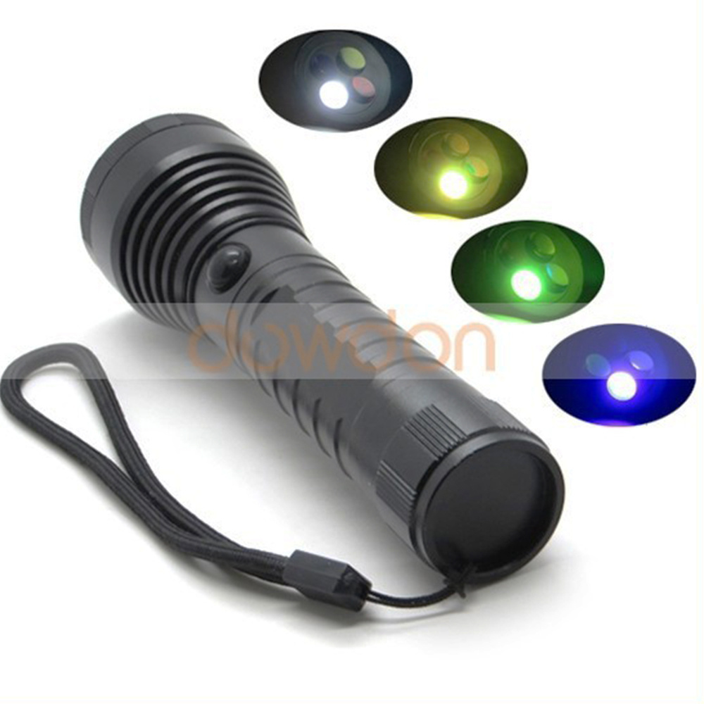 Multi 4 Color Signal Lamp LED Flashlight Waterproof LED Torch