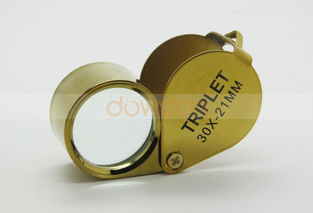 Mini Gold & Silver 30x 21mm Jewelers Eye Loupe Magnifying Lens Loop Glass Watch Repair Magnifier