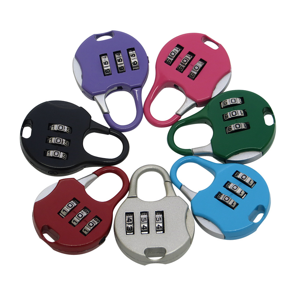 3 Digit Combinations Padlock  Safe  Lock Resettable Code Lock 7 Color Locks