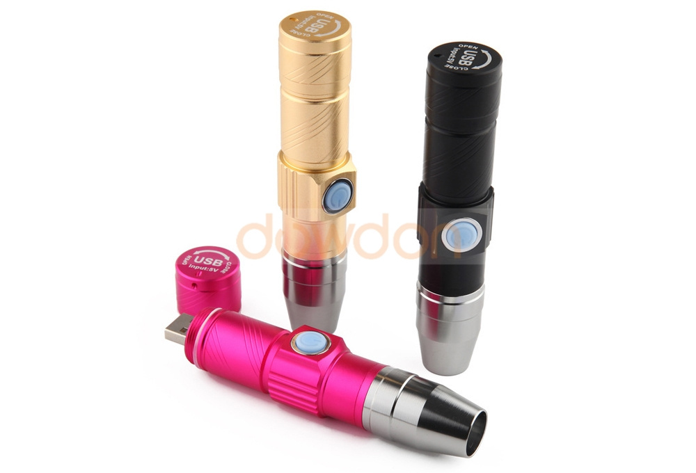 Mini Jasde Detector Flashlight UV Torch Rechargeable Pen Dual LED Flashlight