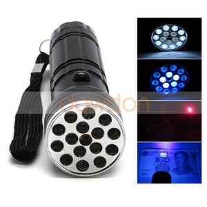 3 in 1 LED Torch 16LED UV Flashlight 450NM Output Wavelength Red Pointer