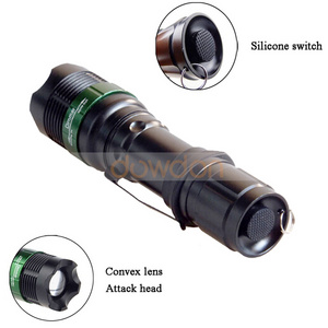 500LM Waterproof LED Torch 3 Modes Tactical Flashlight 18650 Rechargeable Battery Light  Black Zoomable Lamp