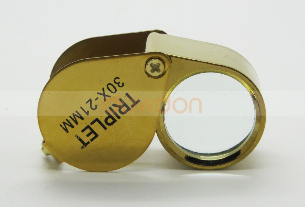 Mini Gold & Silver 30x 21mm Jewelers Eye Loupe Magnifying Lens Loop Glass Watch Repair Magnifier