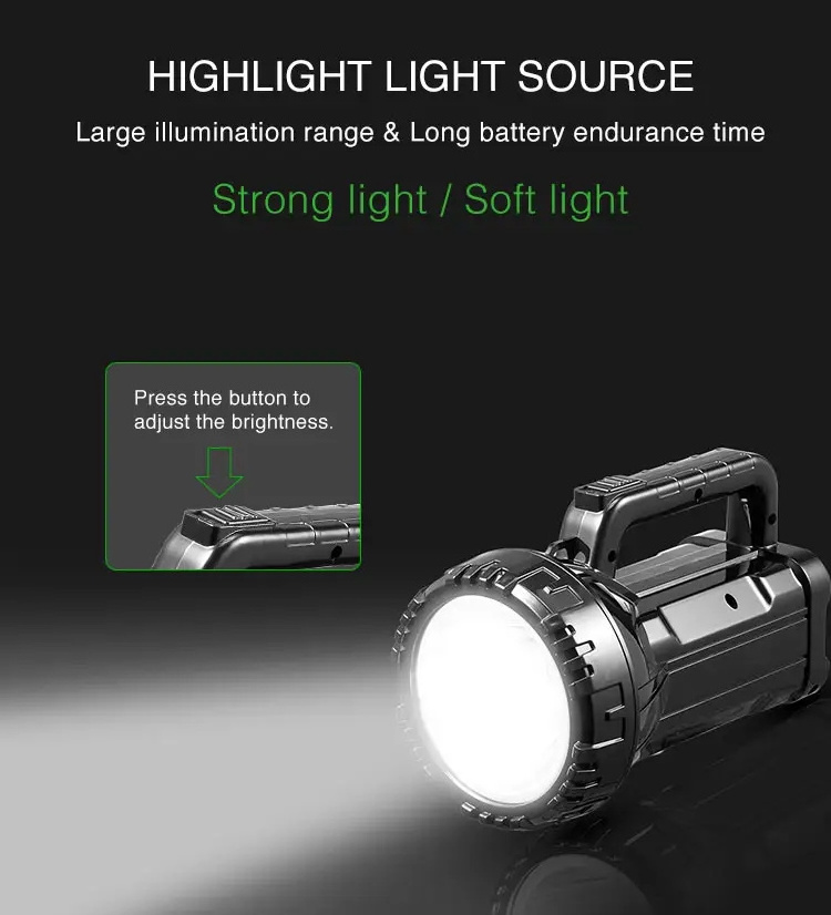 DP Outdoor Camping Hunting Light Powerful Handheld Security Rechargeable Searchlight LED Search Light