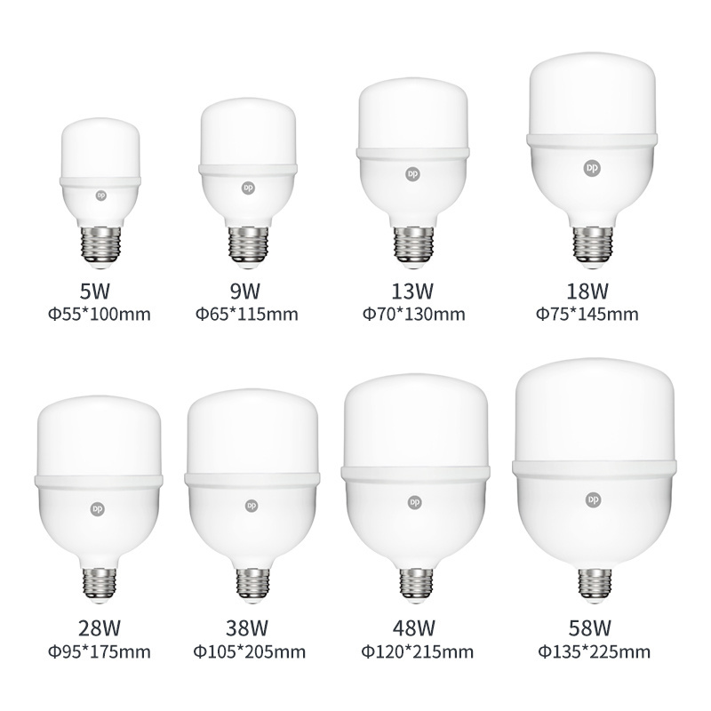 Durable Soft White Light 5W 9W 13W 18W 28W 38W 48W 58W High Brightness B22 E27 Lamp T Bulb Led Light Bulb