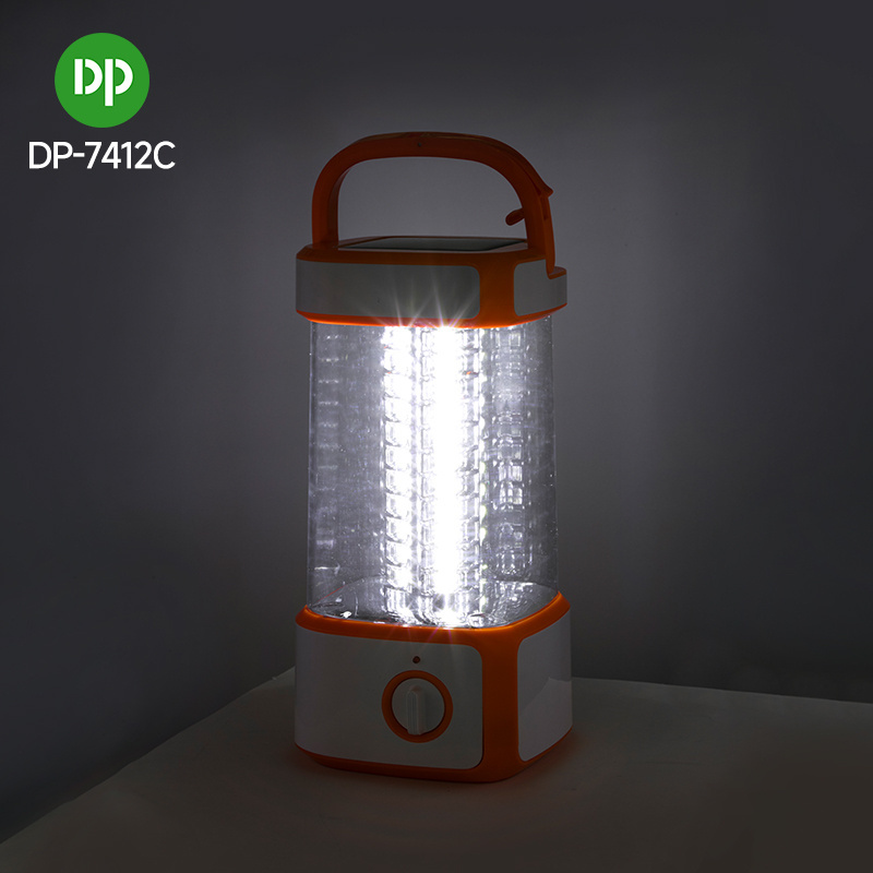 DP Outdoor Adjustable LED Light 2 in 1 Solar Panel Portable Rechargeable LED Solar Camping Lantern