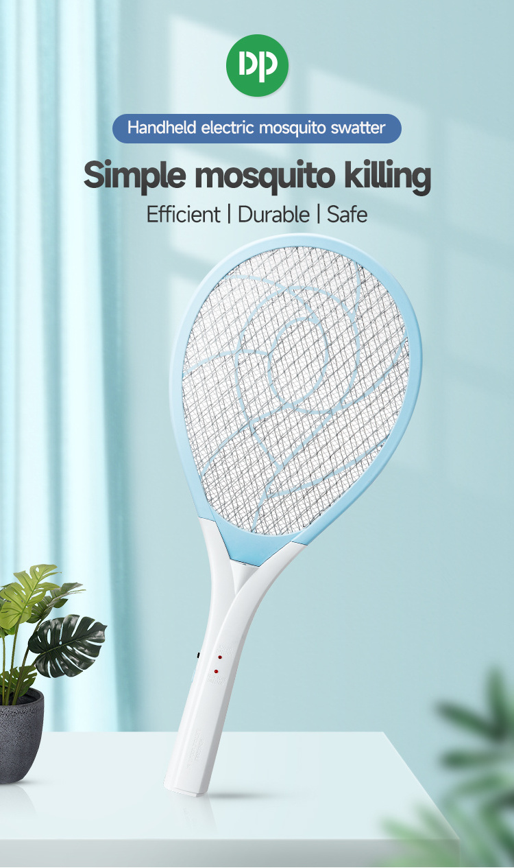 DP Mosquito Electric Zapper Racket Files Killer Trap Rechargeable Fly Killer Bat Electric Mosquito Swatter