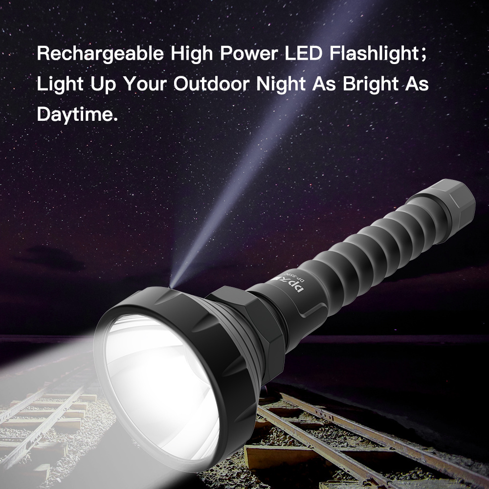 DP Super Bright Camping Searchlight Rechargeable Powerful Tactical Flashlight Torches LED Flashlight