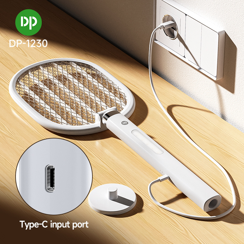 DP New Foldable Mosquito Killer Swatter Racket Lithium Battery LED Light Rechargeable Mosquito Bat Electric Mosquito Swatter