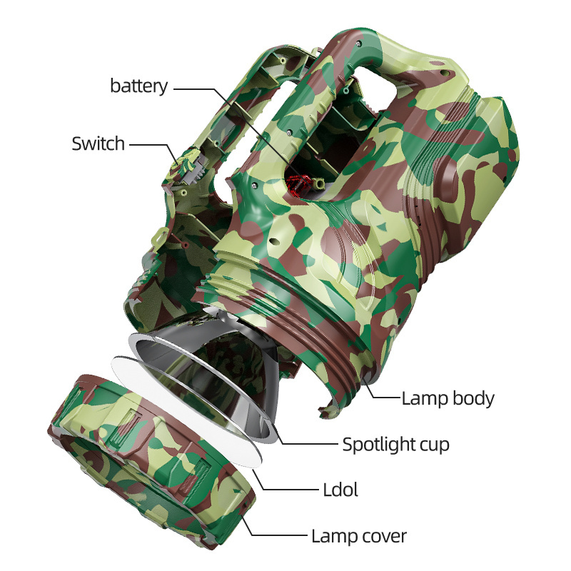 DP Hand Held LED Search Light Portable LED Rechargeable Powerful Handheld Searchlights