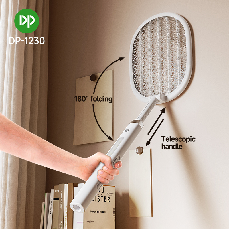 DP New Foldable Mosquito Killer Swatter Racket Lithium Battery LED Light Rechargeable Mosquito Bat Electric Mosquito Swatter