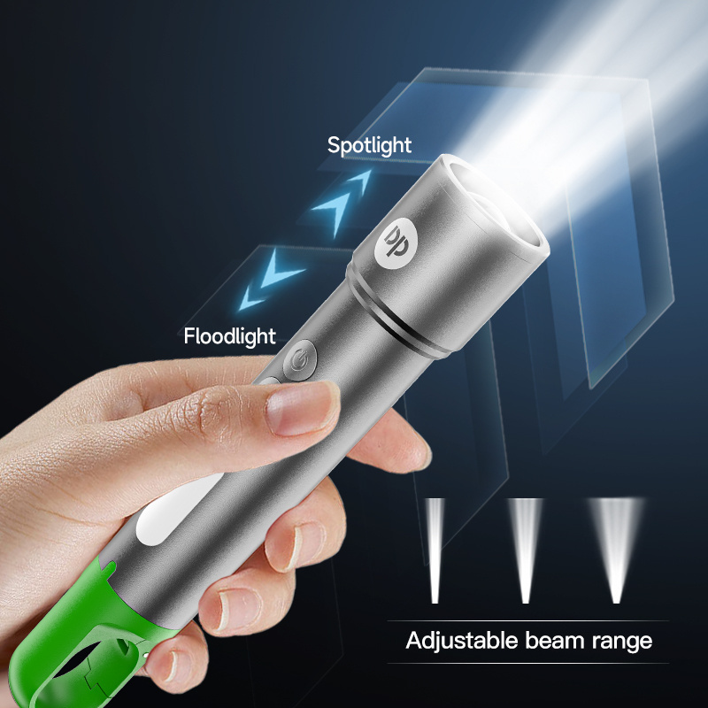 2024 New Arrivals Zoomable Aluminum T6 Flash Light 18650 Lithium Battery Rechargeable LED Torch Flashlight With COB Side Light