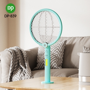 Electric Rechargeable Mosquito Killer Swatter Racket Bat Rotatable Foldable COB Purple Lure Light