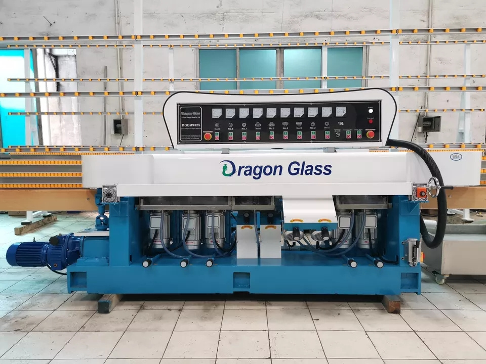 Factory custom industrial 9 spindles glass edge grindingmachine glass polisher