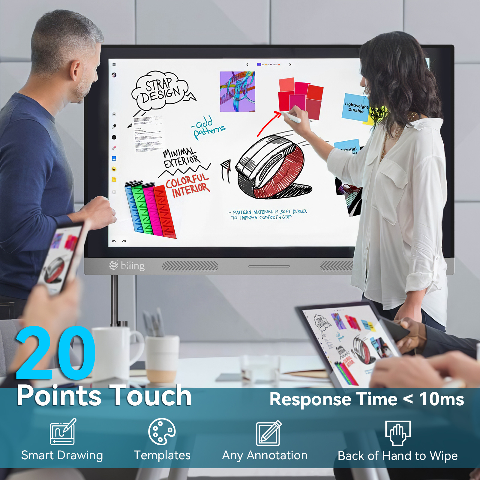 55 65 75 86 98 inch Touch pc Class Display teaching Digital Interactive Board Smart Whiteboard