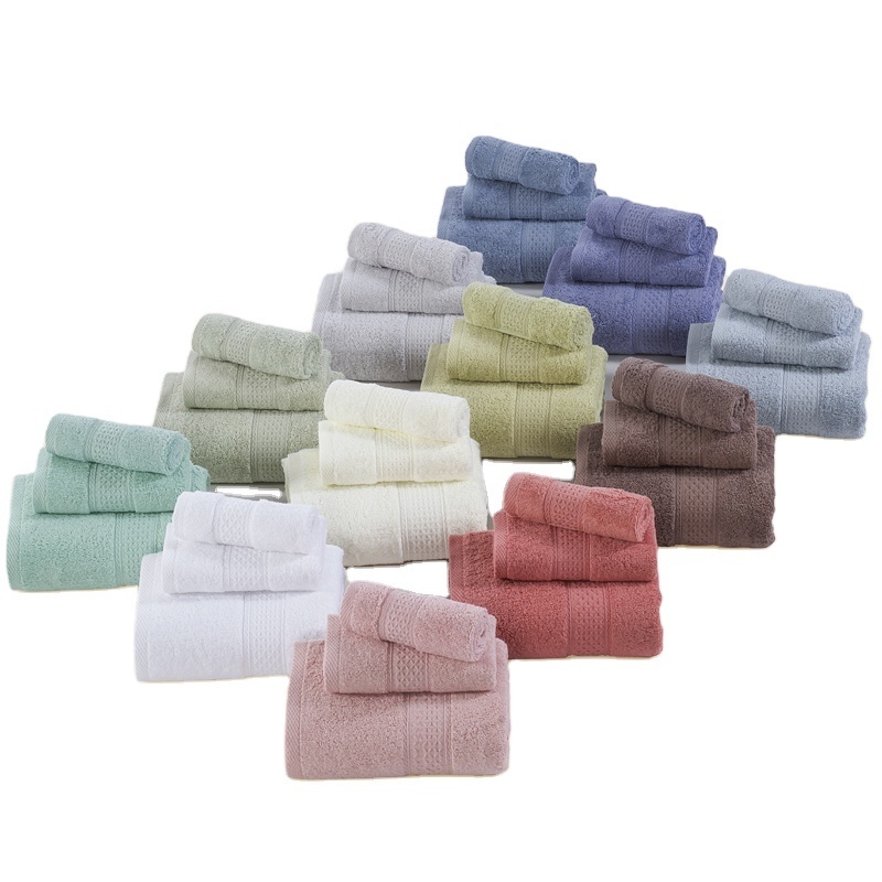 3Pcs/Set Towel Set Shower 70*140cm+ Face Towel 74*34cm + Hand Towel 34*34cm 100% Cotton Washrag Washcloth Bathroom Home Dry