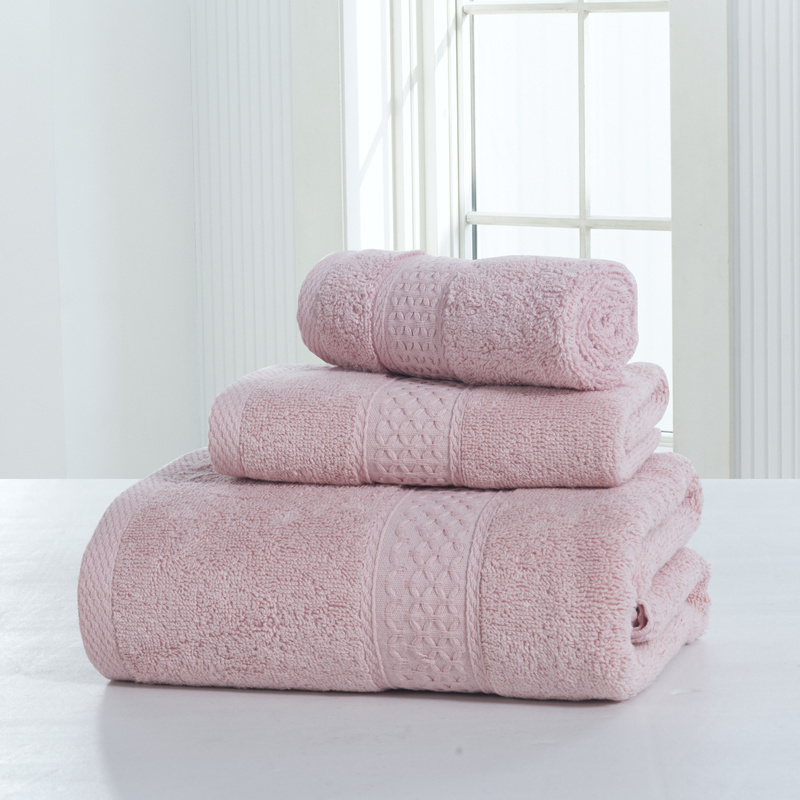 3Pcs/Set Towel Set Shower 70*140cm+ Face Towel 74*34cm + Hand Towel 34*34cm 100% Cotton Washrag Washcloth Bathroom Home Dry