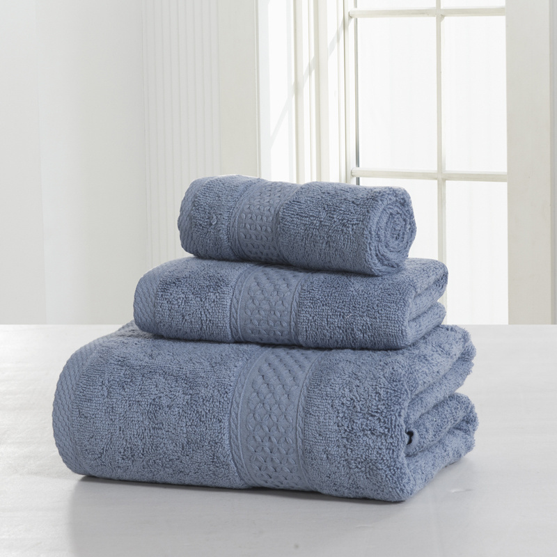 3Pcs/Set Towel Set Shower 70*140cm+ Face Towel 74*34cm + Hand Towel 34*34cm 100% Cotton Washrag Washcloth Bathroom Home Dry