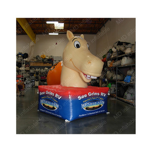 2023 Hot sale inflatable horse head with lampstand cartoon for advertising