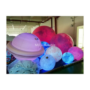 giant LED inflatable planets, hanging inflatable solar system planet for decoration