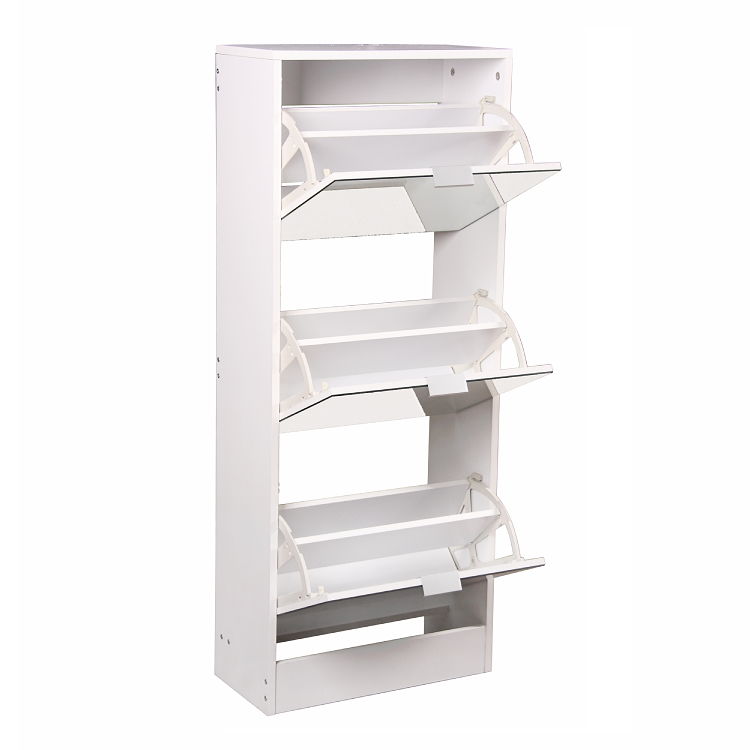 Modern wooden shoe cabinet with mirror storage cabinet can shrink shoe cabinet wholesale