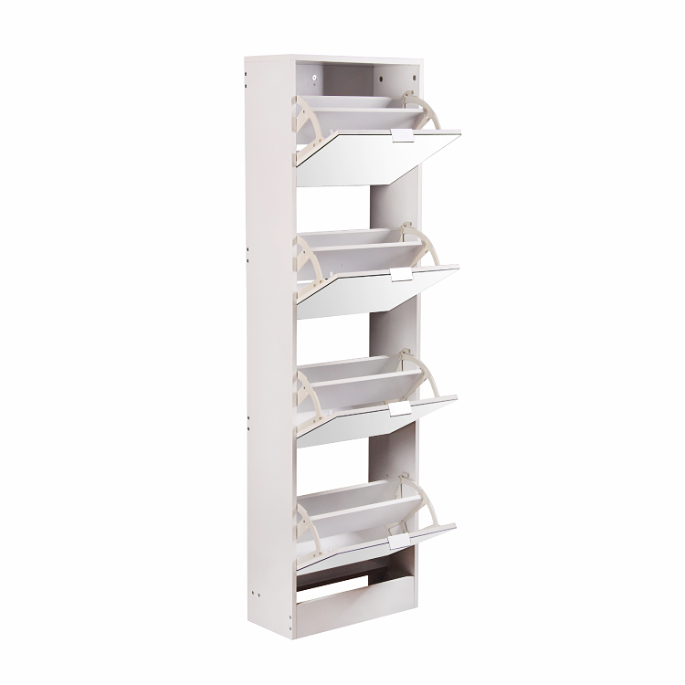 Modern wooden shoe cabinet with mirror storage cabinet can shrink shoe cabinet wholesale