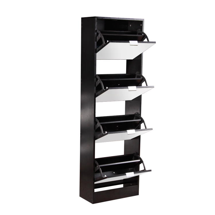 Modern wooden shoe cabinet with mirror storage cabinet can shrink shoe cabinet wholesale