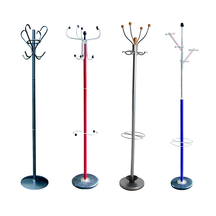 Steel tube standing tree metal coat rack stand