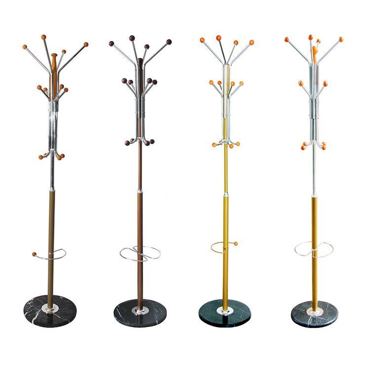 Steel tube standing tree metal coat rack stand